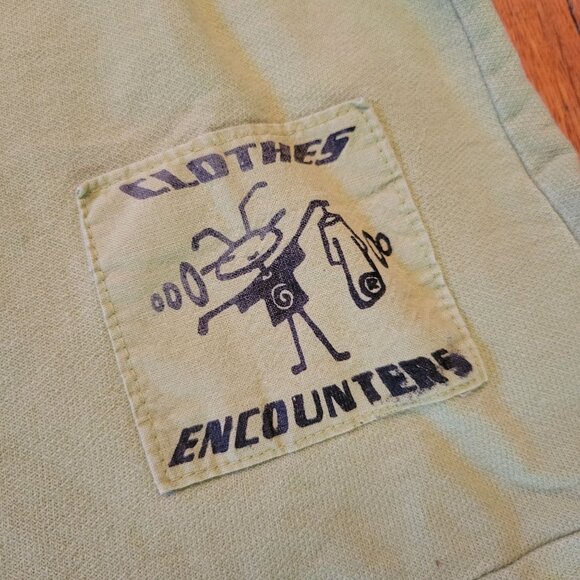 Cow Lizard Green Cotton Tunic Top Abstract Print Asymmetrical Hem M Clothes Ment - Picture 5 of 8